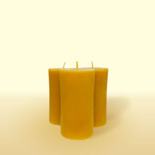 Load image into Gallery viewer, Set of 3 No.1 beeswax candles front view
