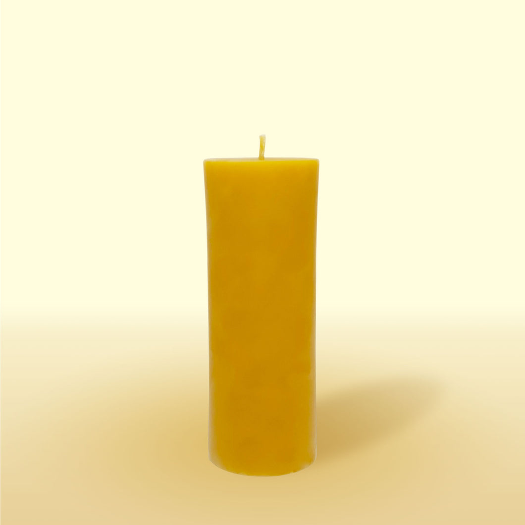 No.2 beeswax candle front view