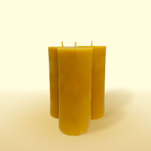 Load image into Gallery viewer, Set of 3 No.2 beeswax candles front view
