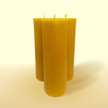 Load image into Gallery viewer, Set of 3 No.3 beeswax candles front view
